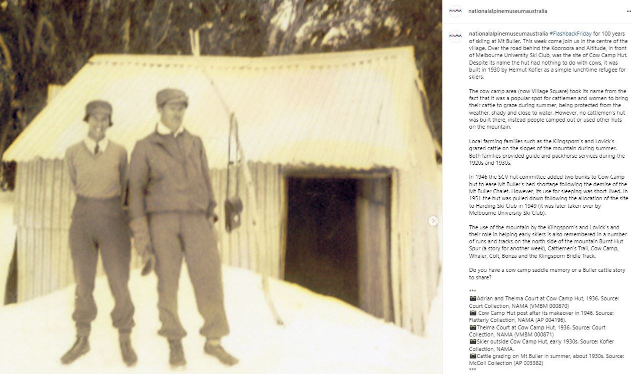 Historic images and stories from the 100 years of skiing on Mt Buller as shared by the National Alpine Museum