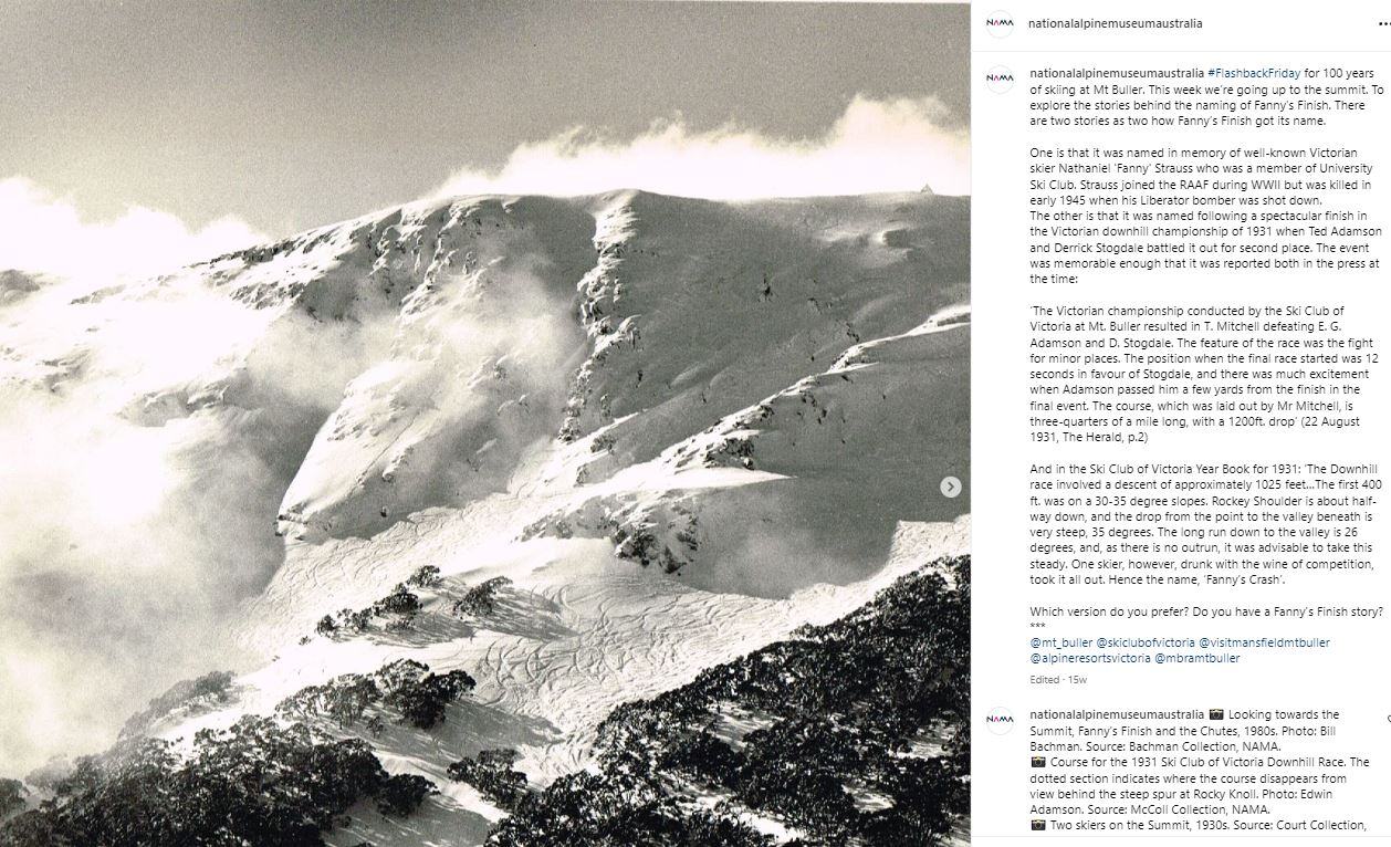 Historic images and stories from the 100 years of skiing on Mt Buller as shared by the National Alpine Museum