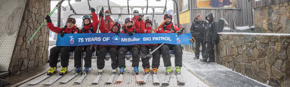 Mt Buller ski patrol ride first chair on Bourke St in 2025