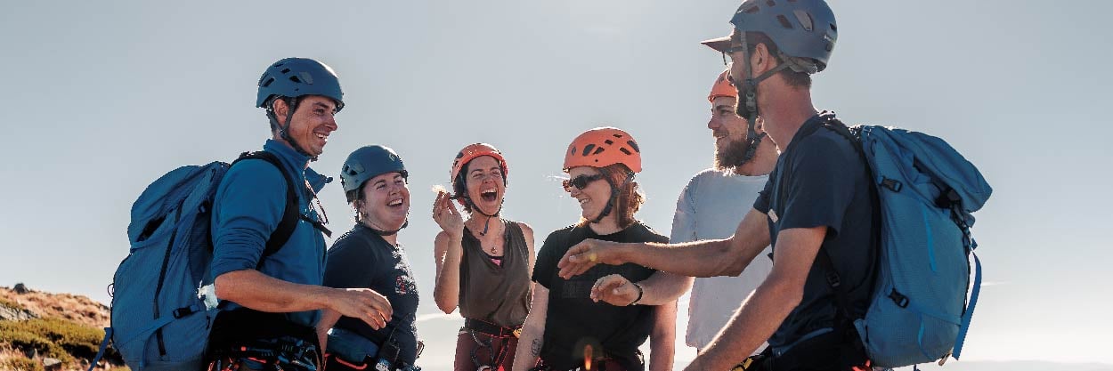 RockWire group getting ready to climb the via ferrata
