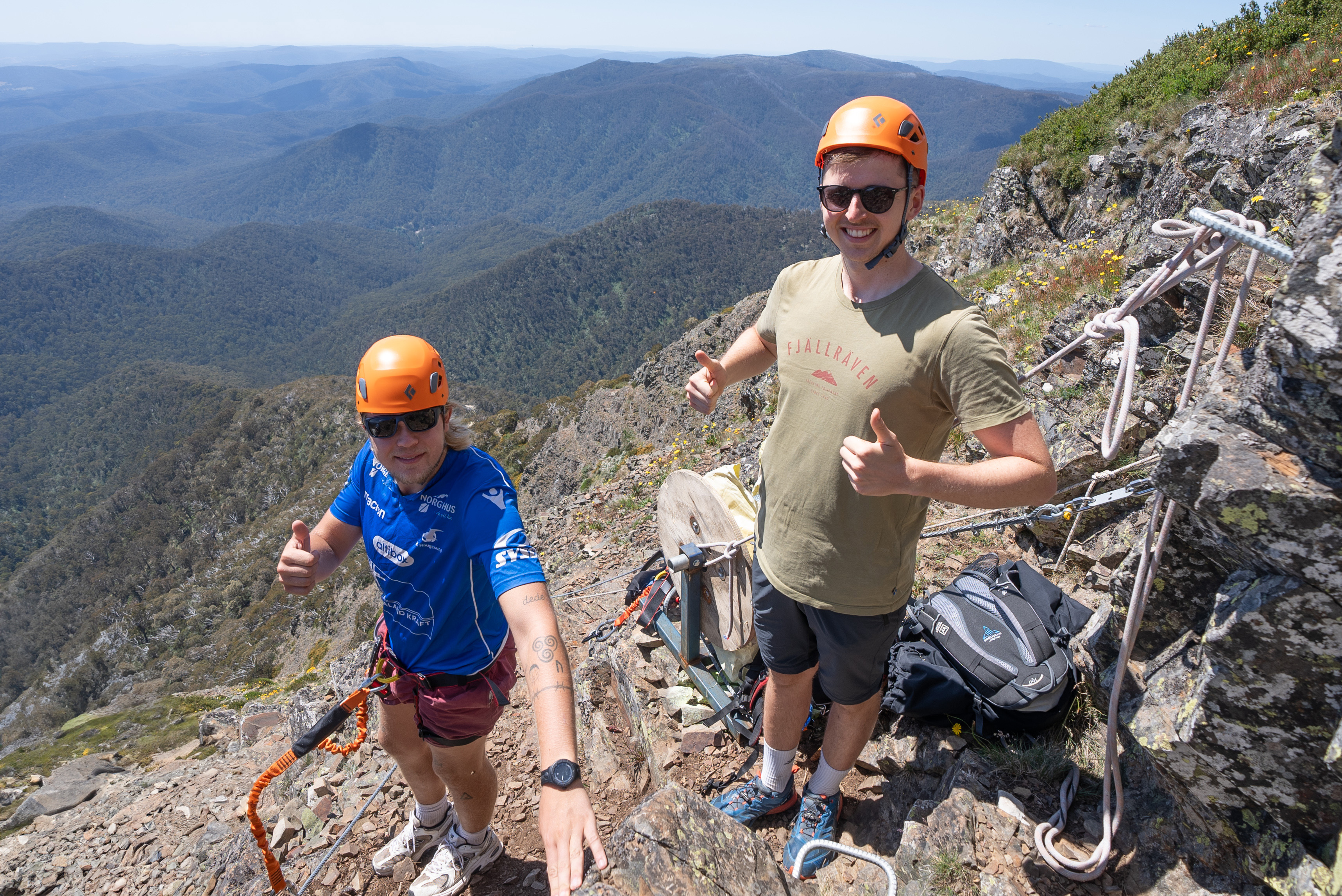 happy face climbing in RockWire Mt Buller