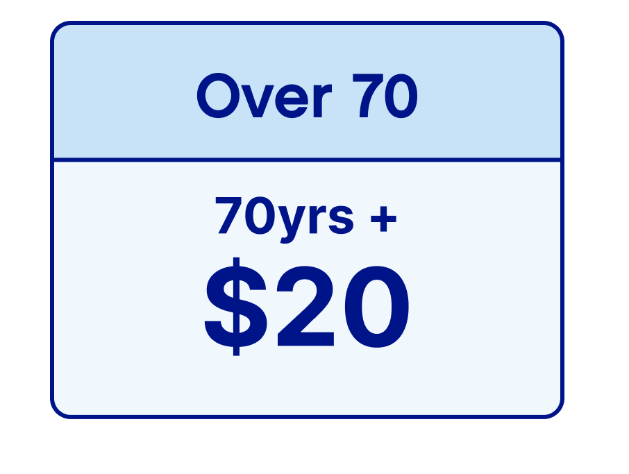 Season Membership 2026 Over 70 $20