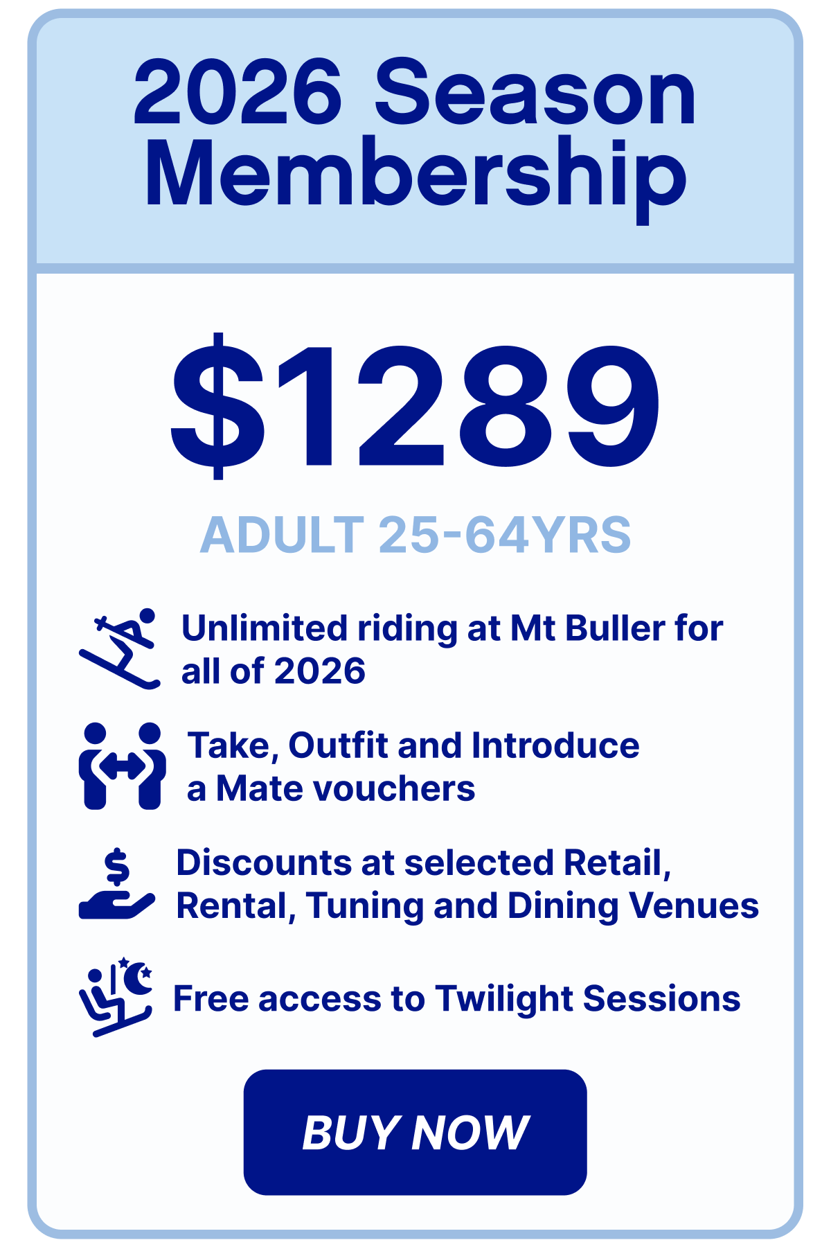 Season Membership Adult $1289